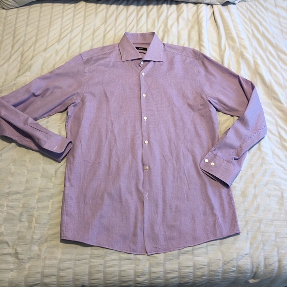 Hugo Boss Other - Hugo Boss Dress Shirt 16/34 | Sharp Fit | Purple Gingham